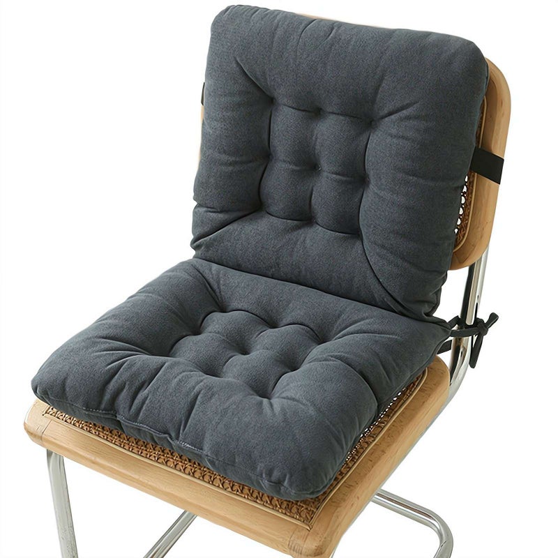 Desk Chair Cushion with Ties Office Seat Cushion Non-Slip Comfort Dorm Pad with High Back Support Soft Seat Pad for Dorm, Office Car Home Dining Room Kitchen - Image 1
